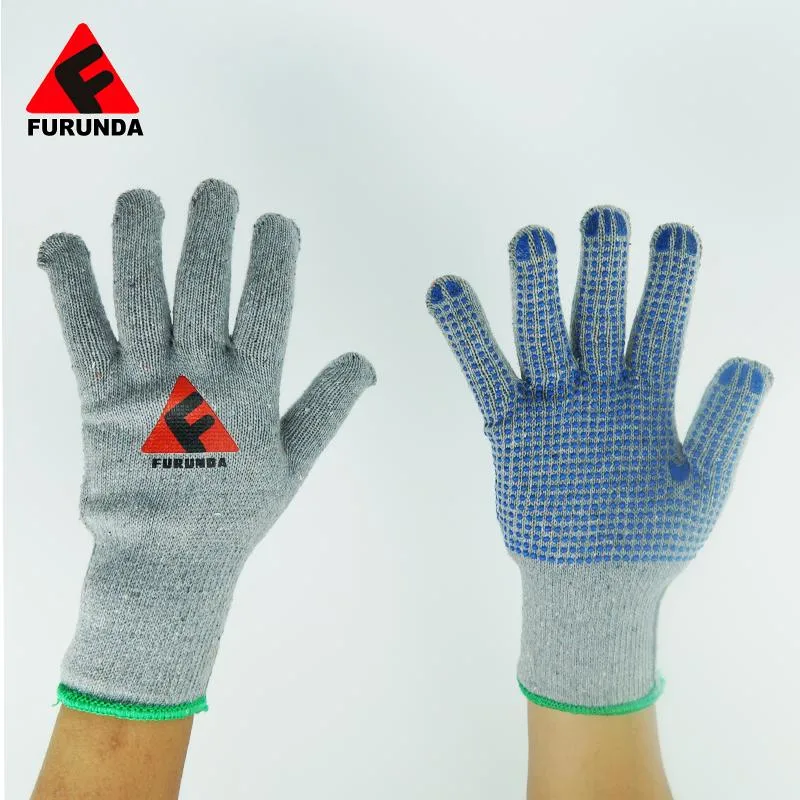 Cheap Knitted PVC DOT White Cotton Gloves PVC Dotted Safety Work Gloves