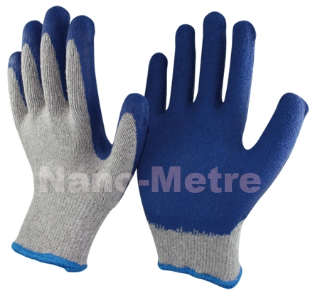 Nmsafety Rugged Rubber Palm Coated Cotton Safe Guard Work Gloves