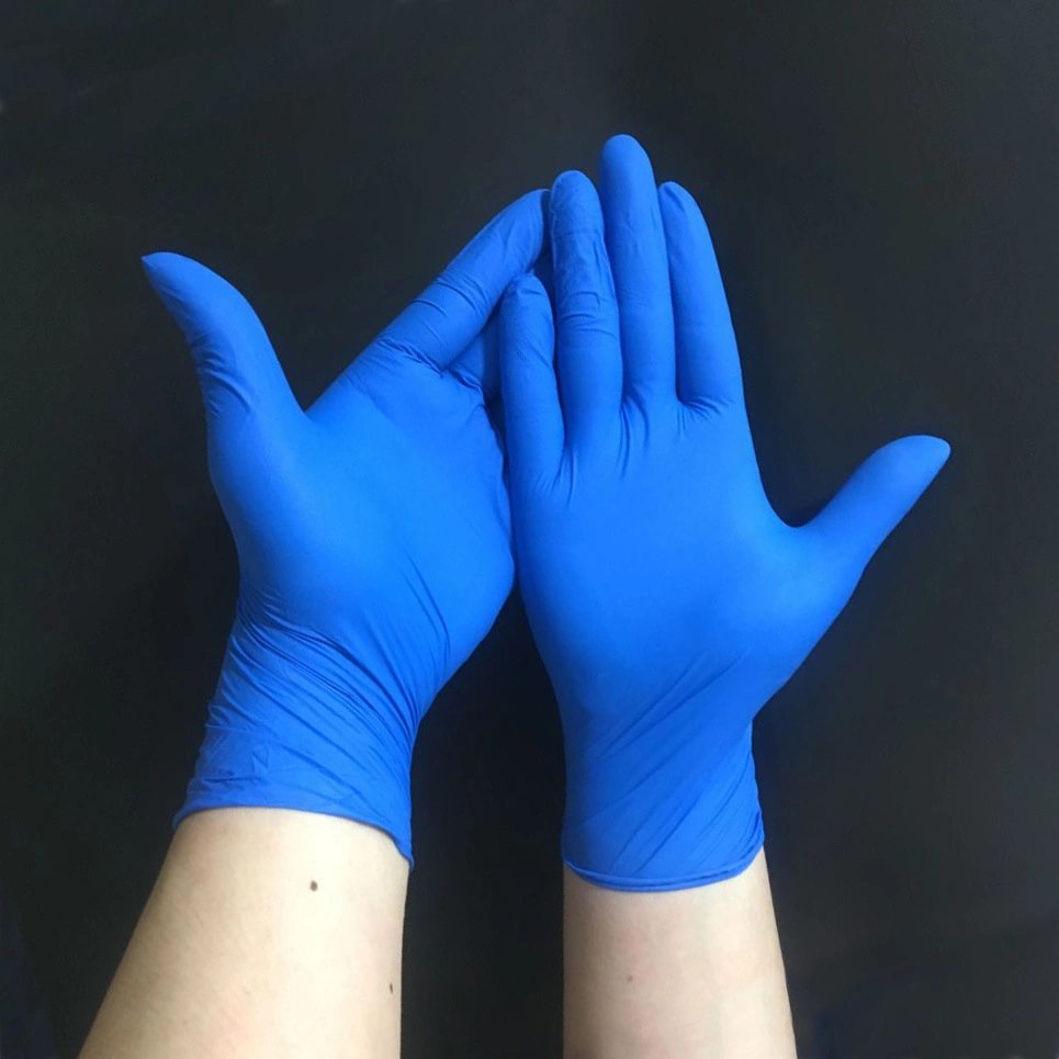 Good Quality M3.5gr Blue Powder Free Nitrile Glove
