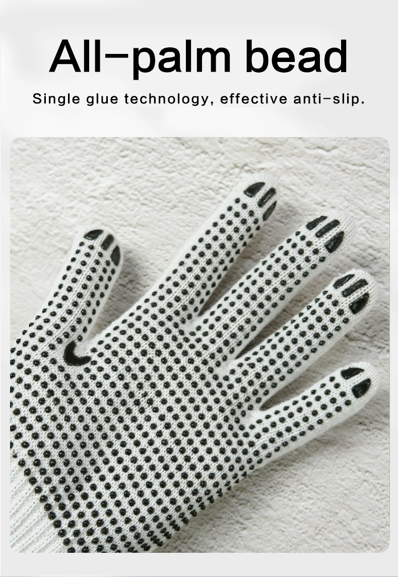 China Wholesale PVC/Dotted/Dots Glove Safety Work Guante Cotton Knitted Gloves for Working
