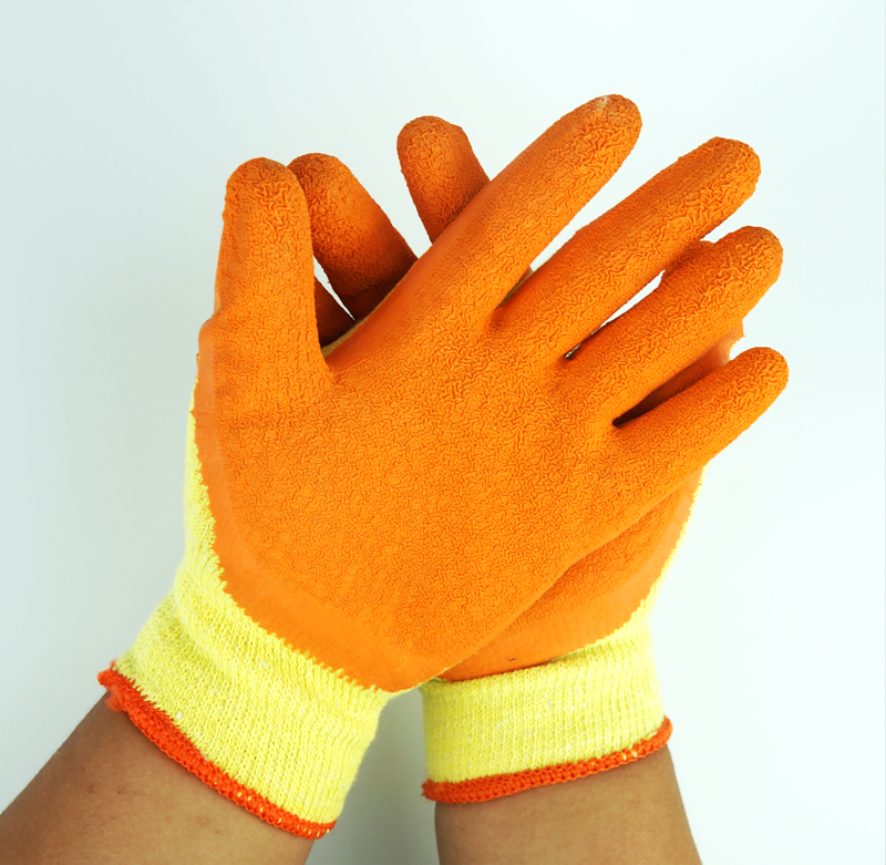 Industrial Safety Wrinkle Latex Hand Protective Wholesale Construction Anti Slip Grip Heavy Duty Latex Coated Working Gloves
