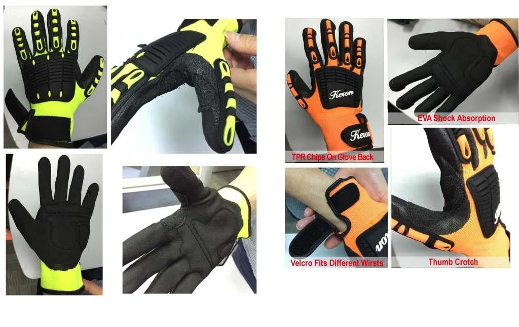 Nmsafety Hppe Cut Proof TPR Impact Resistant PPE Protection Mechanic Work Safety Gloves