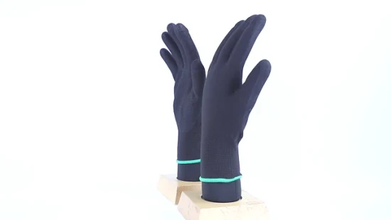 CE 15 Gauge Spandex Plus Nylon Liner with Nitrile Sandy Coated Gloves